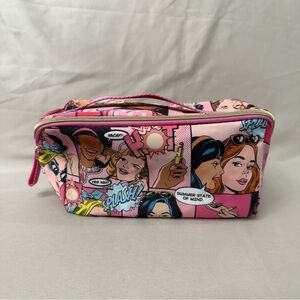 Estee Lauder Cosmetic Travel Bag Pop Art/ Comic Makeup Bag Zipper Closure